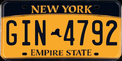 NY license plate GIN4792