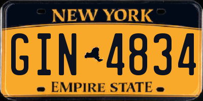 NY license plate GIN4834