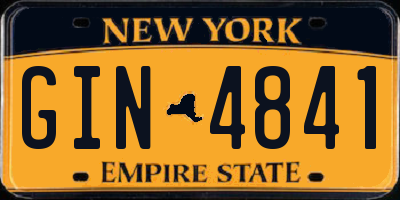 NY license plate GIN4841