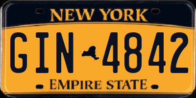 NY license plate GIN4842