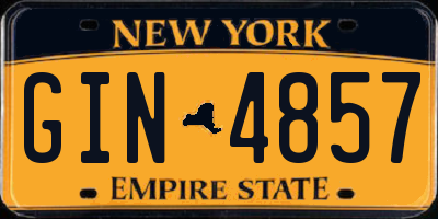 NY license plate GIN4857