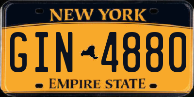 NY license plate GIN4880