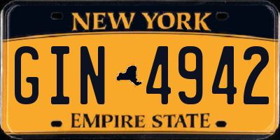 NY license plate GIN4942