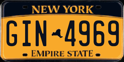 NY license plate GIN4969