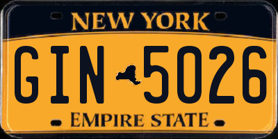 NY license plate GIN5026