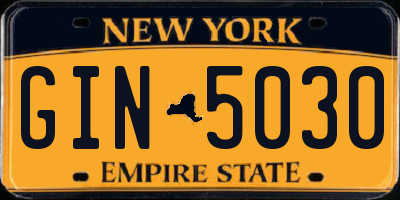 NY license plate GIN5030