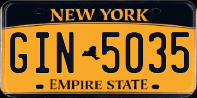 NY license plate GIN5035