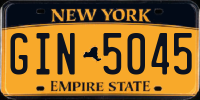 NY license plate GIN5045