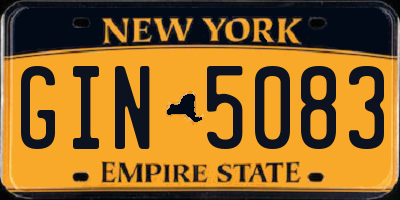 NY license plate GIN5083
