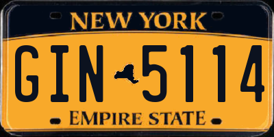 NY license plate GIN5114