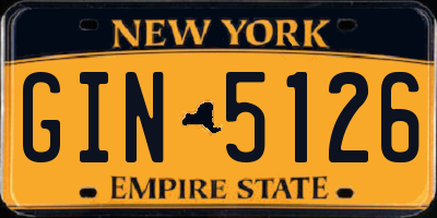 NY license plate GIN5126