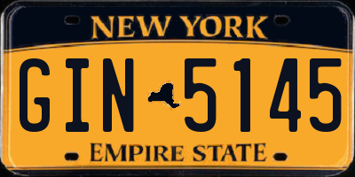 NY license plate GIN5145