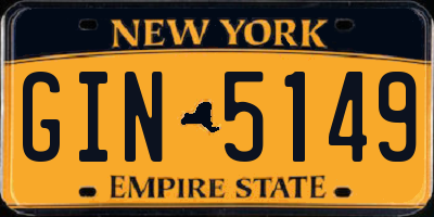 NY license plate GIN5149