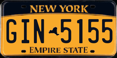 NY license plate GIN5155