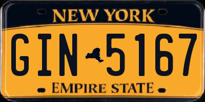 NY license plate GIN5167