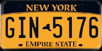 NY license plate GIN5176