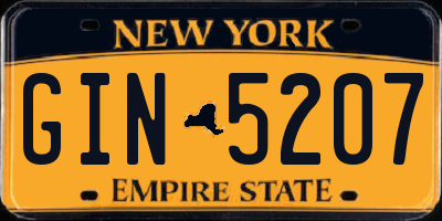 NY license plate GIN5207