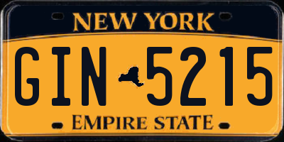NY license plate GIN5215