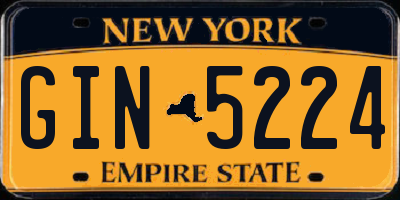 NY license plate GIN5224