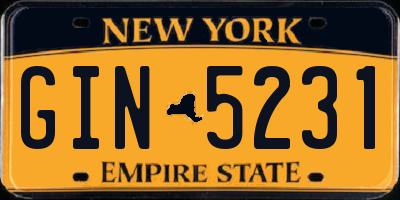 NY license plate GIN5231