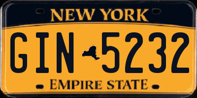 NY license plate GIN5232