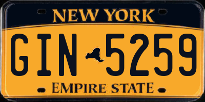 NY license plate GIN5259