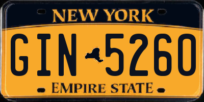 NY license plate GIN5260