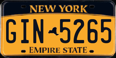 NY license plate GIN5265