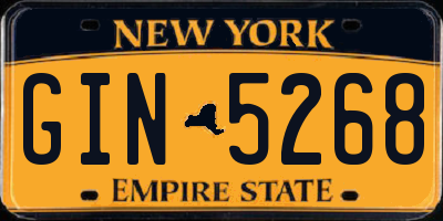 NY license plate GIN5268