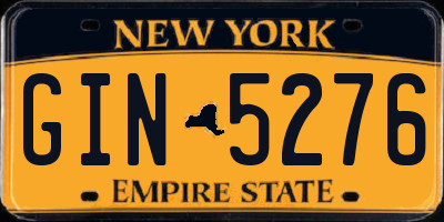 NY license plate GIN5276
