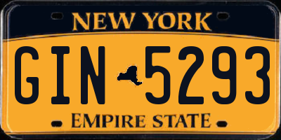 NY license plate GIN5293