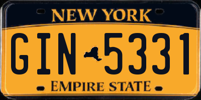 NY license plate GIN5331