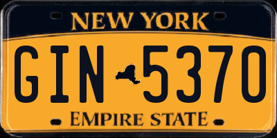 NY license plate GIN5370