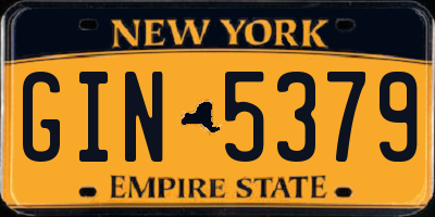 NY license plate GIN5379