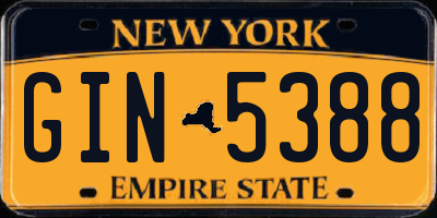 NY license plate GIN5388