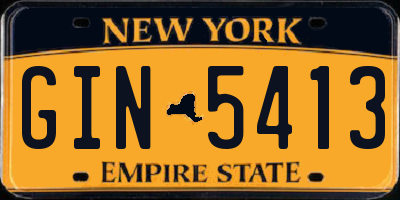 NY license plate GIN5413