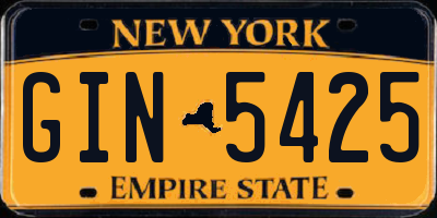 NY license plate GIN5425