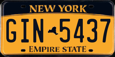 NY license plate GIN5437