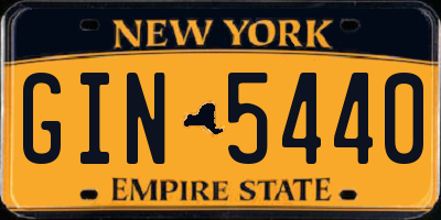 NY license plate GIN5440