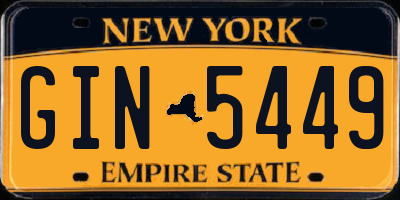 NY license plate GIN5449