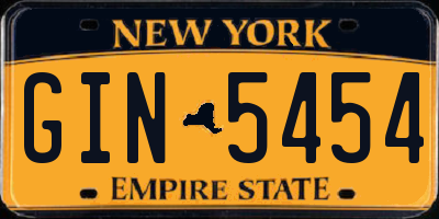 NY license plate GIN5454