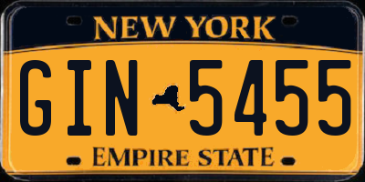 NY license plate GIN5455