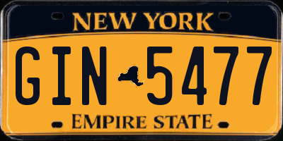 NY license plate GIN5477