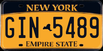 NY license plate GIN5489