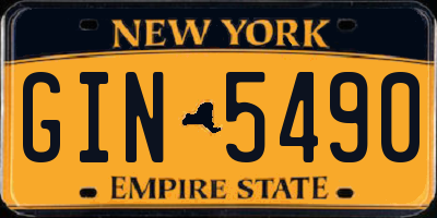 NY license plate GIN5490