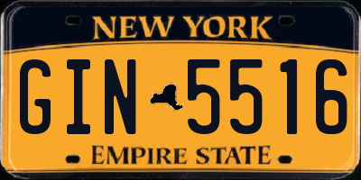 NY license plate GIN5516