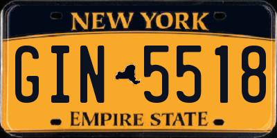 NY license plate GIN5518
