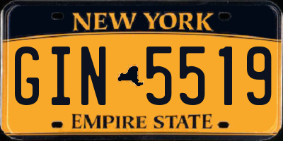 NY license plate GIN5519
