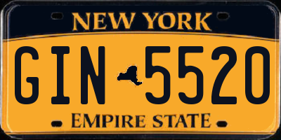 NY license plate GIN5520