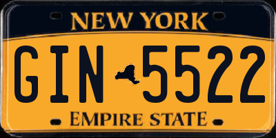 NY license plate GIN5522